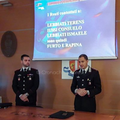 Un momento della conferenza stampa dei Carabinieri