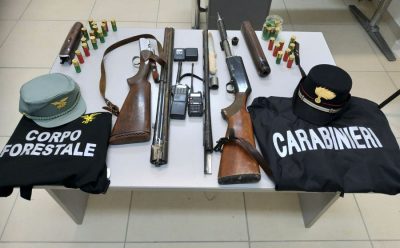 Le armi sequestrate ai due pregiudicati