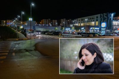 Il luogo dell'aggressione e nel riquadro Mara Lapia (foto S.Novellu)