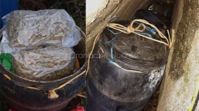 Orani, due dei bidoni in cui era nascosta la droga
