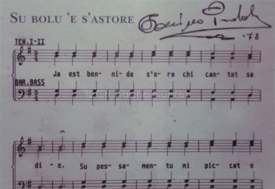 Spartito autografo di Su bolu 'e s'astore
