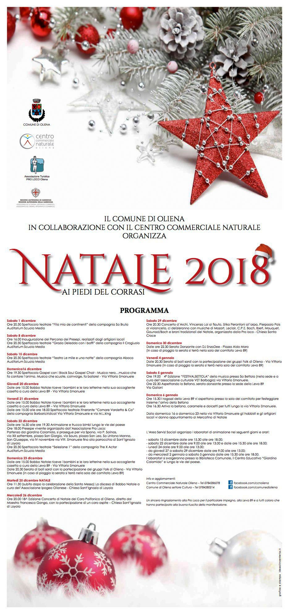 Dalla passeggiata in centro agli eventi ai piedi del Corrasi: Natale a Oliena