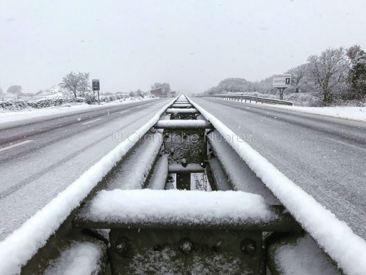 La Statale 131 all'altezza di Campeda