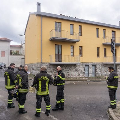 Scano Montiferro, l'edificio in cui è avvenuto il crollo (foto S.Novellu)