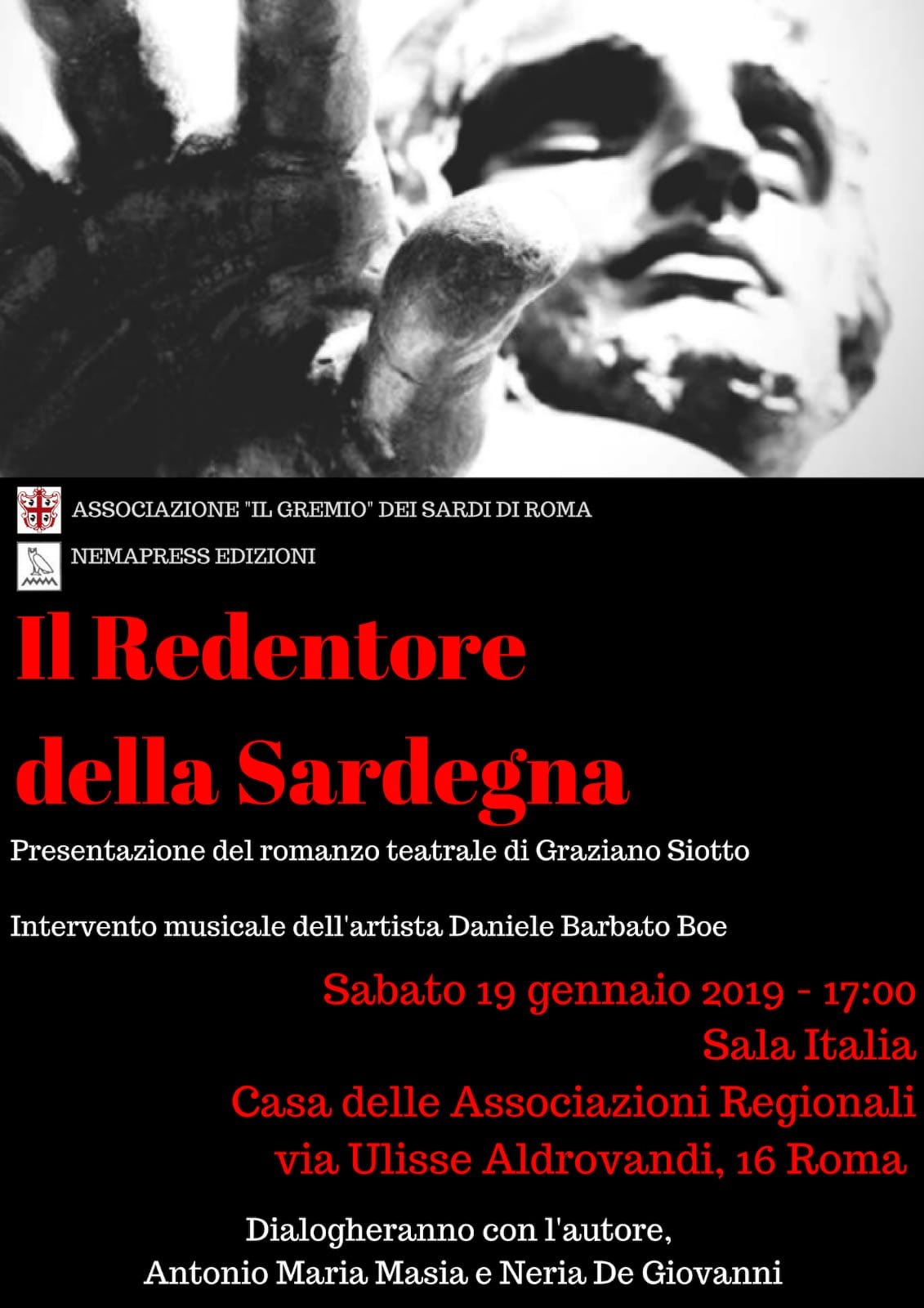 “Il Redentore della Sardegna” di Graziano Siotto alla conquista di Roma