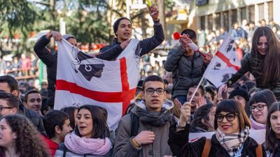 Nuoro, manifestazione di protesta contro il prezzo del latte (© foto S.Novellu)
