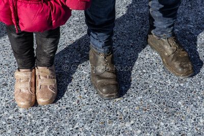 Adulti e bambini protestano contro il prezzo del latte (foto S.Novellu)