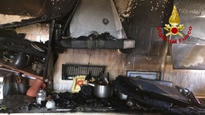 L'incendio divampato a Siniscola