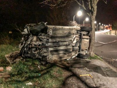 La Fiat Punto dopo lo schianto