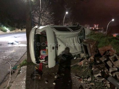 La Fiat Punto dopo lo schianto