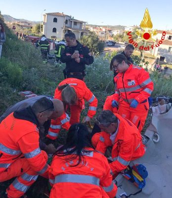 Il personale 118 sul luogo dell'incidente
