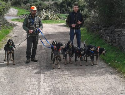Due allevatori di cani da caccia sezionati