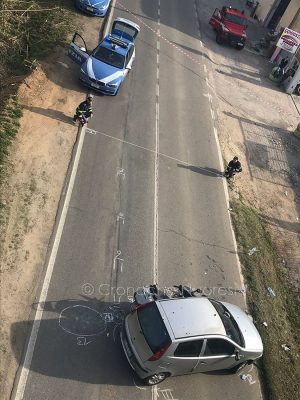 La scena dell'incidente ripresa dall'alto