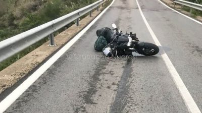La moto dopo l'incidente