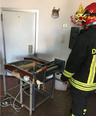 L'impastatrice dell'incidente sul lavoro