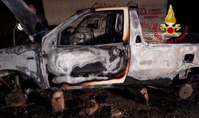 Il pickup dopo l'incendio