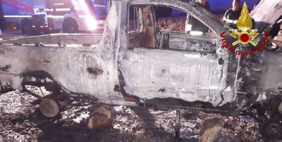 Il pickup dopo l'incendio