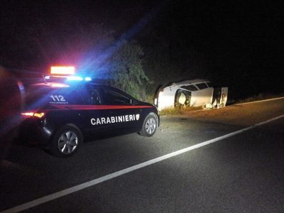 La Fiat Punto dopo l'incidente