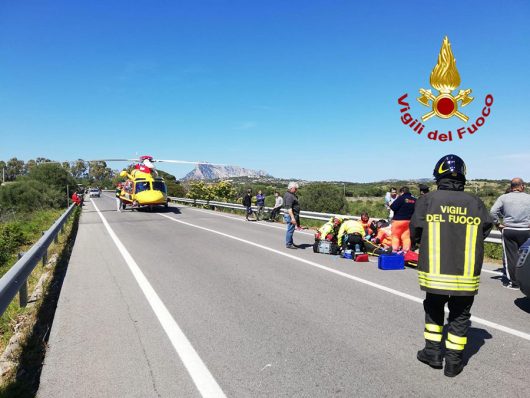 L'elisoccorso 118 sul luogo dell'incidente