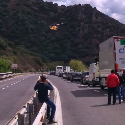 L'intervento dell'elisoccorso nell'incidente a Marreri