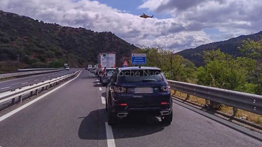 Traffico bloccato per l'incidente a Marreri