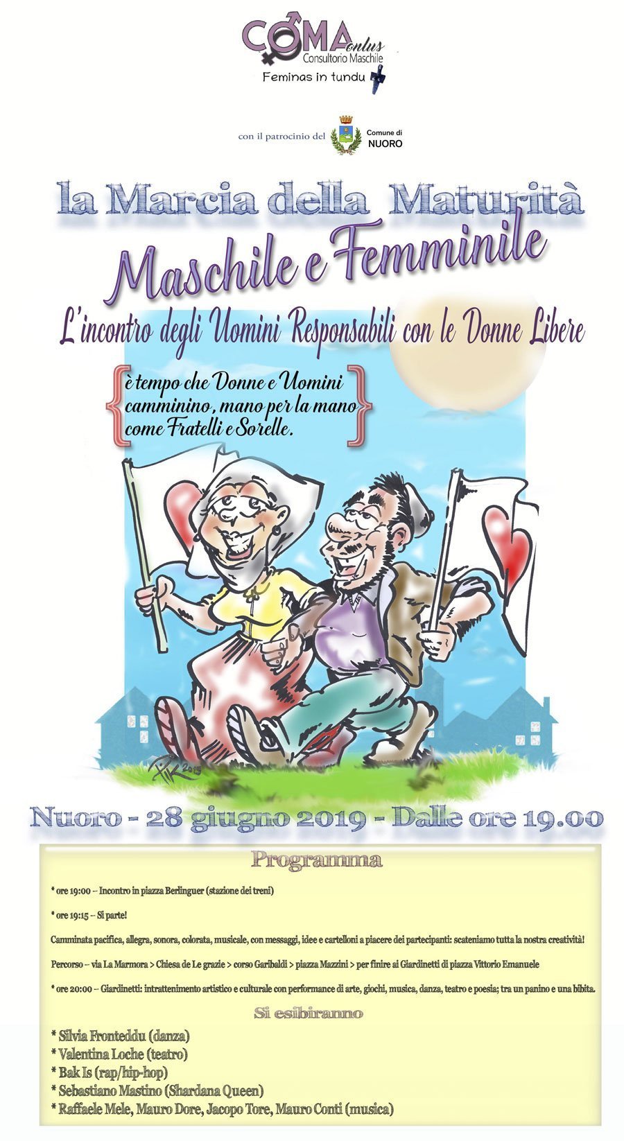 A Nuoro la prima edizione della marcia per promuovere una maschilità sana e libera dalla violenza
