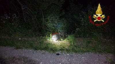 Il trattore dopo l'incidente