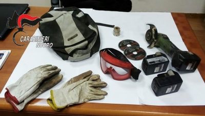 Gli attrezzi utilizzati per il furto