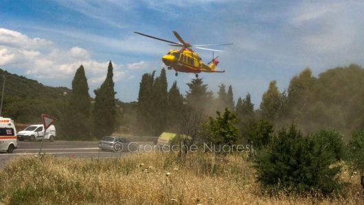 L'arrivo dell'elisoccorso sul luogo della tragedia (© Cronache Nuoresi)