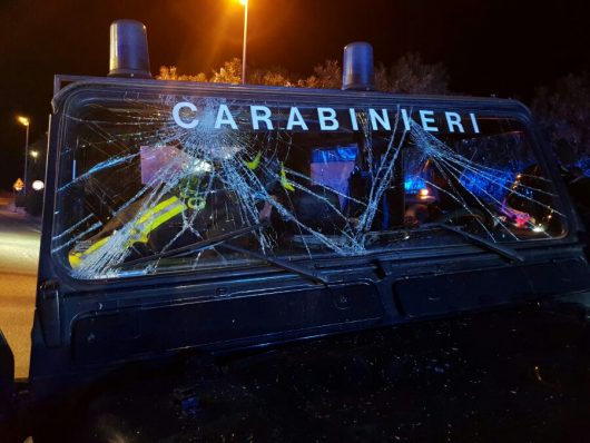 La Campagnola dei Carabinieri dopo l'incidente