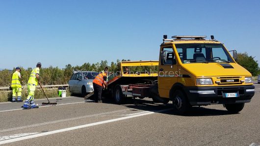 Una delle auto coinvolte nell'incidente (© S.Novellu)