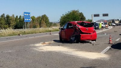 Una delle auto coinvolte nell'incidente (© S.Novellu)