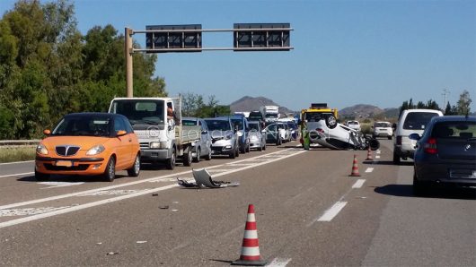 Una delle auto coinvolte nell'incidente (© S.Novellu)