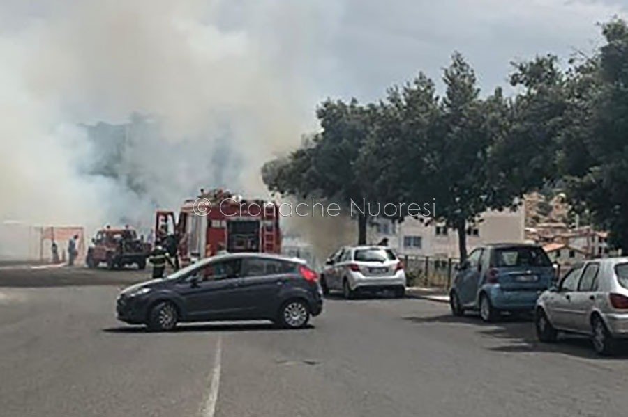 Nuoro. Incendio nel primo pomeriggio in viale Costituzione: a rischio le abitazioni