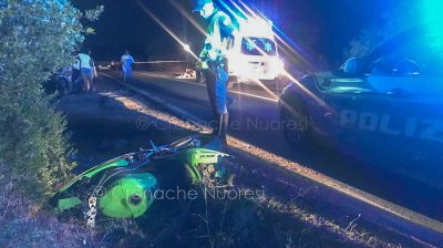 La moto di Falduto dopo l'incidente