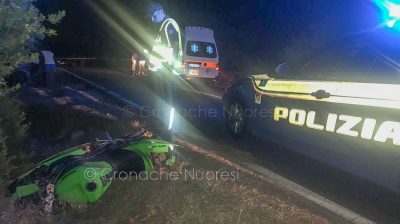 La moto di Falduto dopo l'incidente