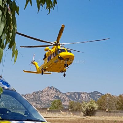L'elisoccorso 118 sul luogo dell'incidente