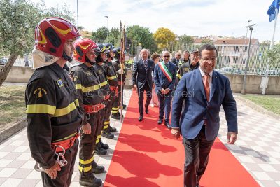 Nuoro, l'incontro con il sottosegretario Candiani dai Vigili del fuoco (foto s.Novellu)