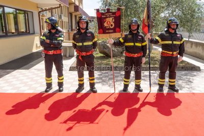 Nuoro, l'incontro con il sottosegretario Candiani dai Vigili del fuoco (foto s.Novellu)