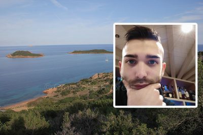 San Teodoro e, nel riquadro, la vittima Gianluca Mossa