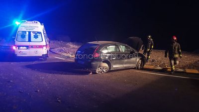 Un incidente stradale all'interno della rotonda per l'accesso a Bortigali