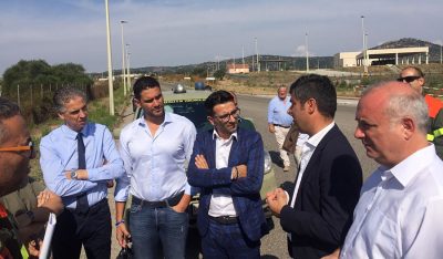 Gli assessori Frongia e Lampis durante il sopralluogo a Nuoro