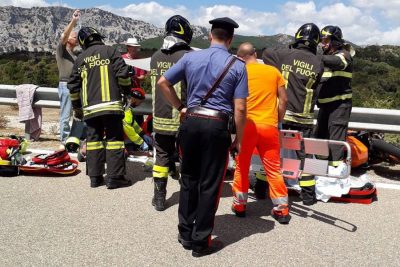 La scena dell'incidente sulla Statale 125