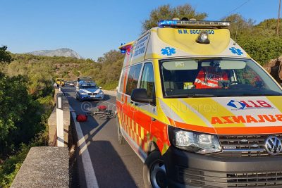 La scena dell'incidente sulla Statale 125