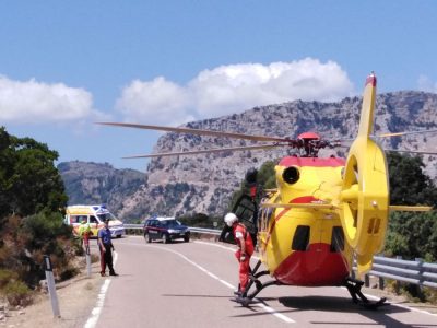 L'elisoccorso sul luogo dell'incidente