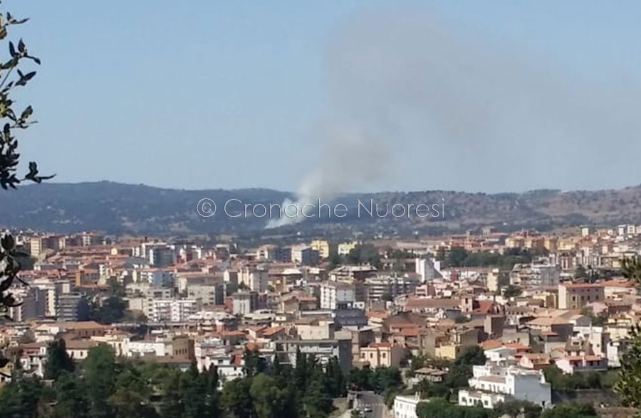 Nuoro. Incendio a  Ghinulè: elicottero da Farcana in azione