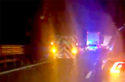 I mezzi di soccorso diretti al luogo dell'incidente