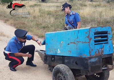 La saldatrice rinvenuto dei Carabinieri a Bitti