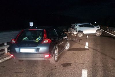 Le due auto coinvolte nell'incidente