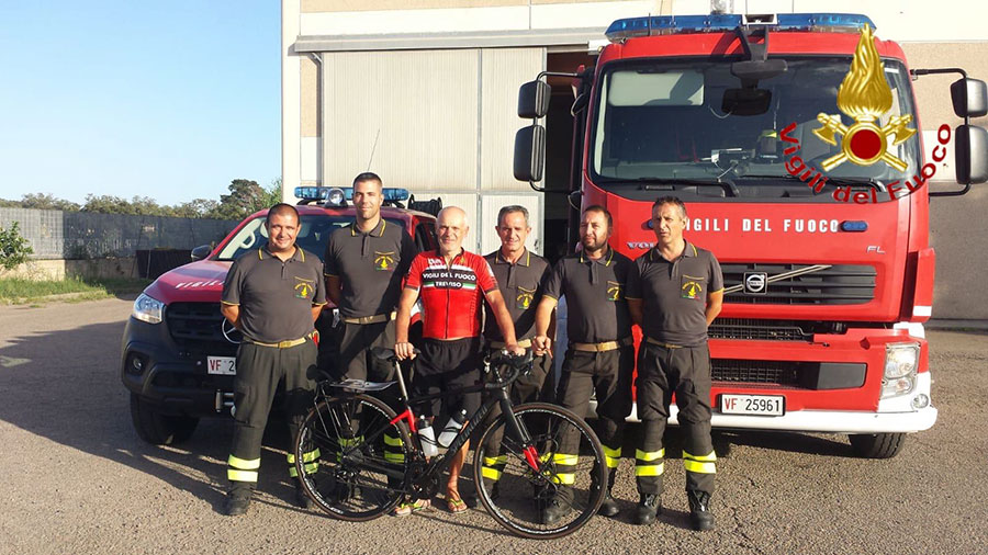 ll Giro d’Italia in bicicletta del Vigile del fuoco Flavio Marotto